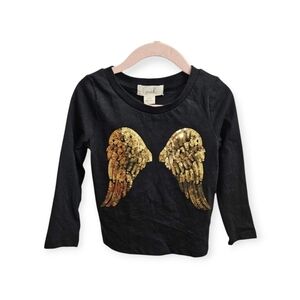 NWT Peek Better Cotton Sequin Angel Wings Long Sleeve Tee, 2T